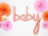 Rose Gold Baby Script Foil Balloons